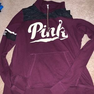 Pink Quarter zip Sweatshirt